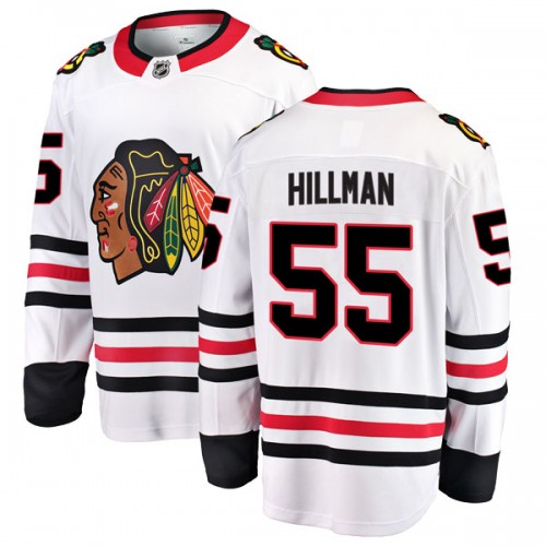 Fanatics Branded Chicago Blackhawks 55 Blake Hillman White Breakaway Away Men's NHL Jersey