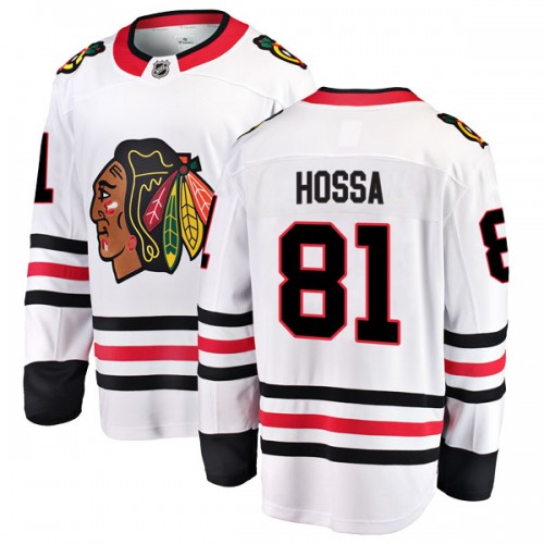 Fanatics Branded Chicago Blackhawks 81 Marian Hossa White Breakaway Away Men's NHL Jersey