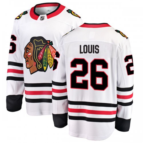 Fanatics Branded Chicago Blackhawks 26 Anthony Louis White Breakaway Away Men's NHL Jersey