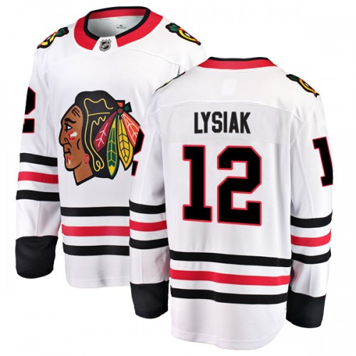 Fanatics Branded Chicago Blackhawks 12 Tom Lysiak White Breakaway Away Men's NHL Jersey
