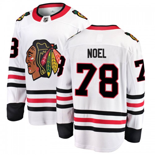 Fanatics Branded Chicago Blackhawks 78 Nathan Noel White Breakaway Away Men's NHL Jersey