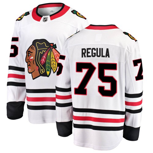 Fanatics Branded Chicago Blackhawks 75 Alec Regula White Breakaway Away Men's NHL Jersey