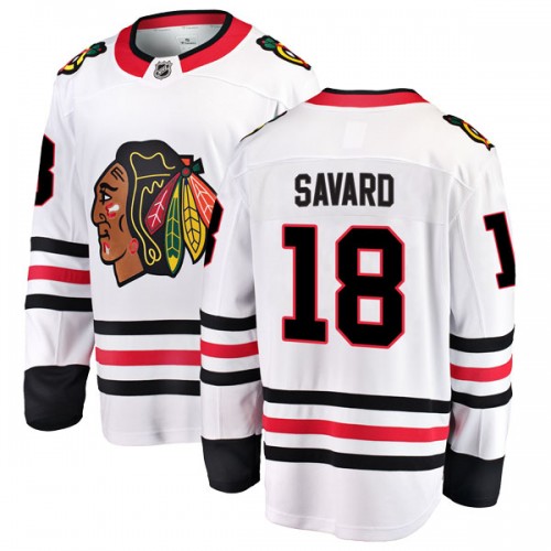 Fanatics Branded Chicago Blackhawks 18 Denis Savard White Breakaway Away Men's NHL Jersey