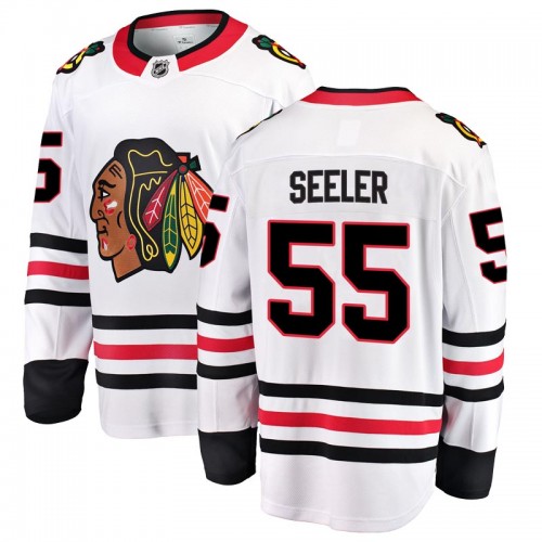 Fanatics Branded Chicago Blackhawks 55 Nick Seeler White Breakaway Away Men's NHL Jersey