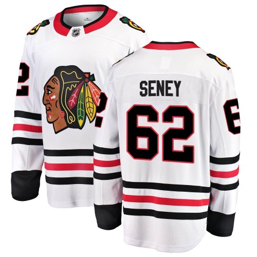 Fanatics Branded Chicago Blackhawks 62 Brett Seney White Breakaway Away Men's NHL Jersey