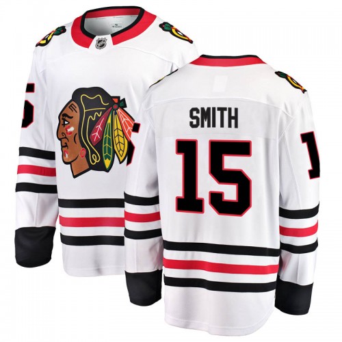 Fanatics Branded Chicago Blackhawks 15 Zack Smith White Breakaway Away Men's NHL Jersey
