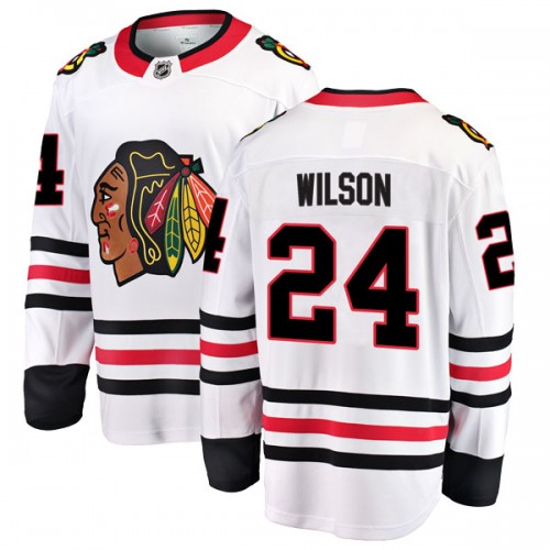 Fanatics Branded Chicago Blackhawks 24 Doug Wilson White Breakaway Away Men's NHL Jersey