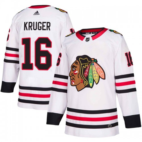 Adidas Chicago Blackhawks 16 Marcus Kruger Authentic White Away Youth NHL Jersey