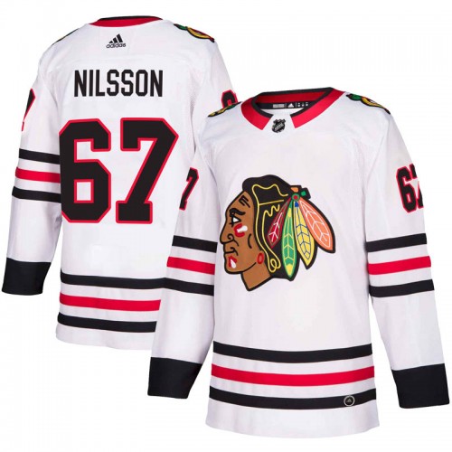 Adidas Chicago Blackhawks 67 Jacob Nilsson Authentic White Away Youth NHL Jersey