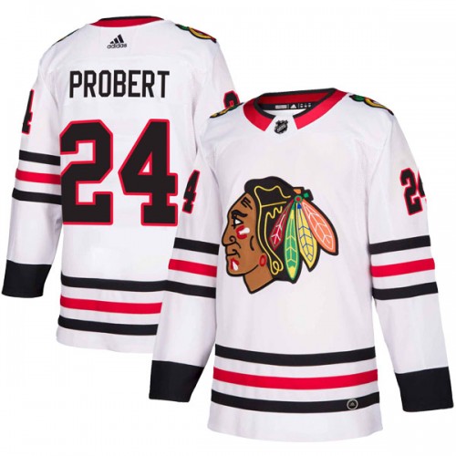 Adidas Chicago Blackhawks 24 Bob Probert Authentic White Away Youth NHL Jersey