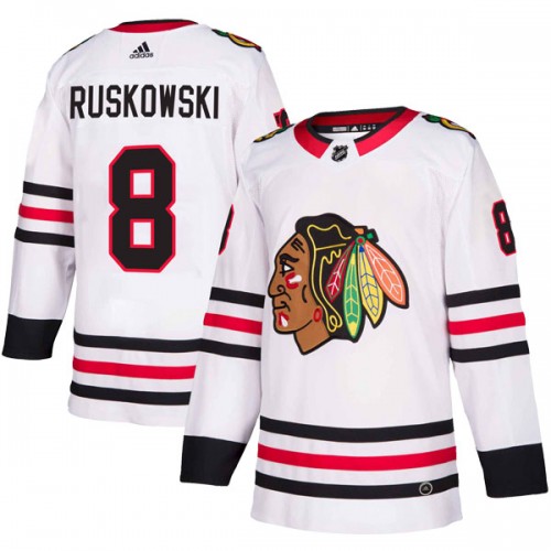Adidas Chicago Blackhawks 8 Terry Ruskowski Authentic White Away Youth NHL Jersey
