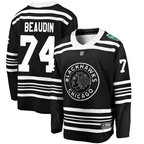 Fanatics Branded Chicago Blackhawks 74 Nicolas Beaudin Black ized 2019 Winter Classic Breakaway Men's NHL Jersey