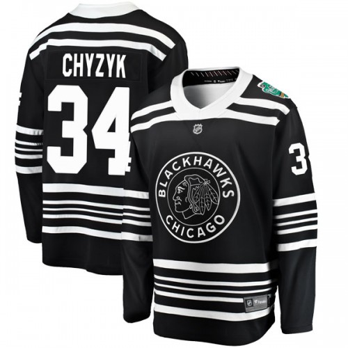 Fanatics Branded Chicago Blackhawks 34 Bryn Chyzyk Black 2019 Winter Classic Breakaway Men's NHL Jersey