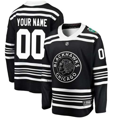 Fanatics Branded Chicago Blackhawks 00 Custom Black Custom 2019 Winter Classic Breakaway Men's NHL Jersey