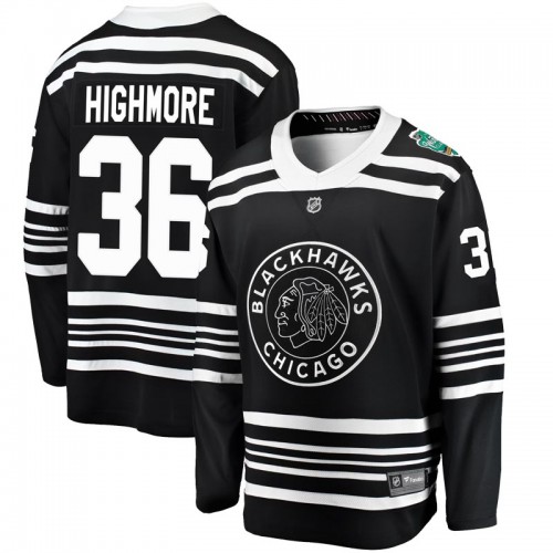 Fanatics Branded Chicago Blackhawks 36 Matthew Highmore Black 2019 Winter Classic Breakaway Men's NHL Jersey