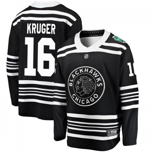 Fanatics Branded Chicago Blackhawks 16 Marcus Kruger Black 2019 Winter Classic Breakaway Men's NHL Jersey