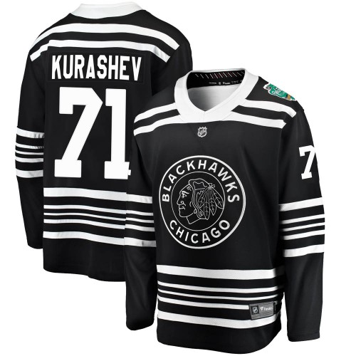 Fanatics Branded Chicago Blackhawks 71 Philipp Kurashev Black ized 2019 Winter Classic Breakaway Men's NHL Jersey