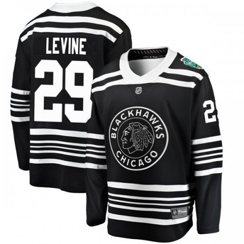Fanatics Branded Chicago Blackhawks 29 Eric Levine Black 2019 Winter Classic Breakaway Men's NHL Jersey