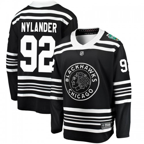 Fanatics Branded Chicago Blackhawks 92 Alexander Nylander Black 2019 Winter Classic Breakaway Men's NHL Jersey