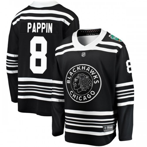 Fanatics Branded Chicago Blackhawks 8 Jim Pappin Black 2019 Winter Classic Breakaway Men's NHL Jersey