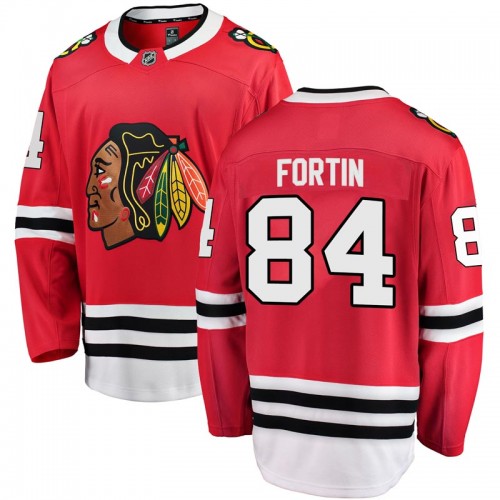 Fanatics Branded Chicago Blackhawks 84 Alexandre Fortin Red Breakaway Home Youth NHL Jersey