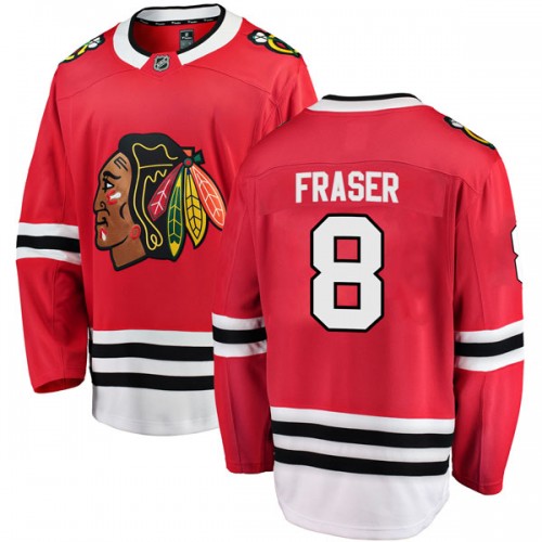 Fanatics Branded Chicago Blackhawks 8 Curt Fraser Red Breakaway Home Youth NHL Jersey