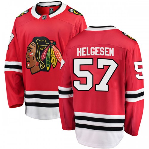 Fanatics Branded Chicago Blackhawks 57 Kenton Helgesen Red Breakaway Home Youth NHL Jersey