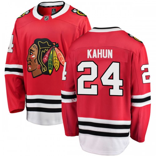 Fanatics Branded Chicago Blackhawks 24 Dominik Kahun Red Breakaway Home Youth NHL Jersey