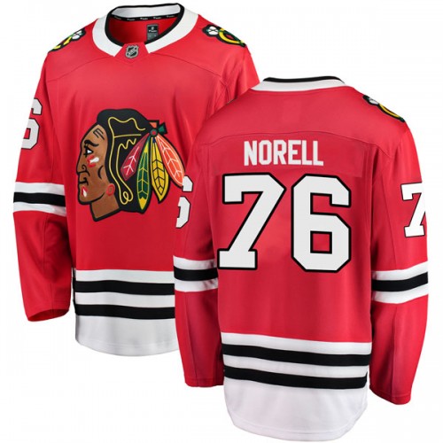 Fanatics Branded Chicago Blackhawks 76 Robin Norell Red Breakaway Home Youth NHL Jersey