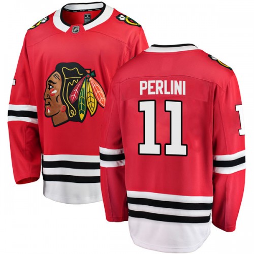 Fanatics Branded Chicago Blackhawks 11 Brendan Perlini Red Breakaway Home Youth NHL Jersey