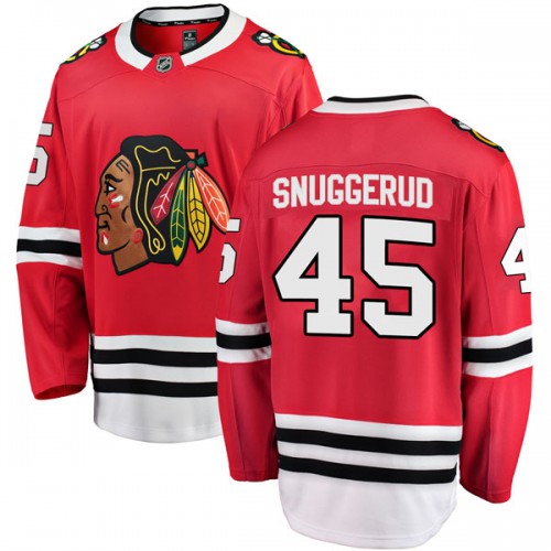 Fanatics Branded Chicago Blackhawks 45 Luc Snuggerud Red Breakaway Home Youth NHL Jersey