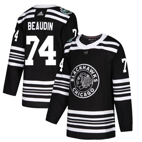 Adidas Chicago Blackhawks 74 Nicolas Beaudin Authentic Black ized 2019 Winter Classic Men's NHL Jersey