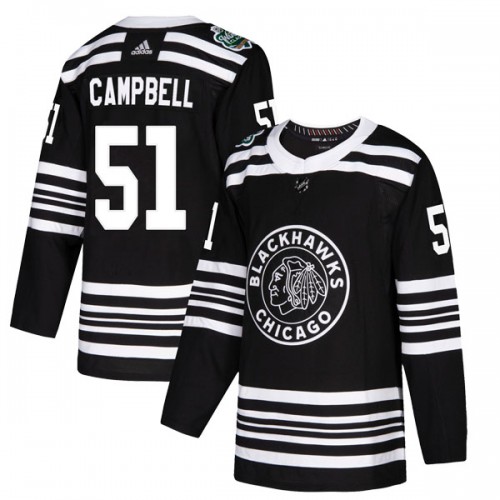 Adidas Chicago Blackhawks 51 Brian Campbell Authentic Black 2019 Winter Classic Men's NHL Jersey