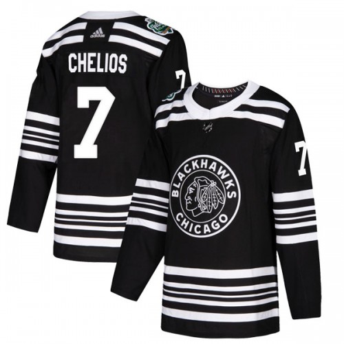 Adidas Chicago Blackhawks 7 Chris Chelios Authentic Black 2019 Winter Classic Men's NHL Jersey