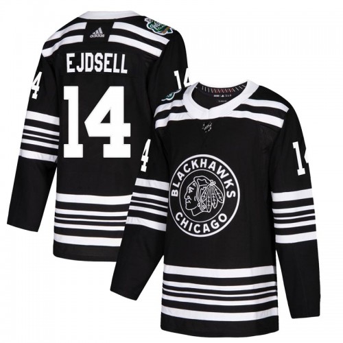 Adidas Chicago Blackhawks 14 Victor Ejdsell Authentic Black 2019 Winter Classic Men's NHL Jersey