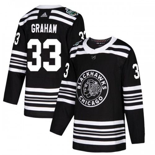 Adidas Chicago Blackhawks 33 Dirk Graham Authentic Black 2019 Winter Classic Men's NHL Jersey