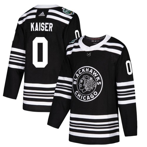Adidas Chicago Blackhawks 0 Wyatt Kaiser Authentic Black 2019 Winter Classic Men's NHL Jersey