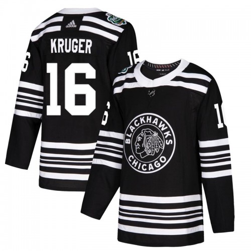 Adidas Chicago Blackhawks 16 Marcus Kruger Authentic Black 2019 Winter Classic Men's NHL Jersey