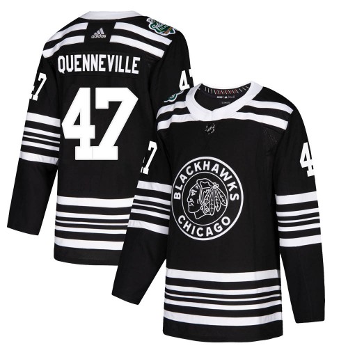 Adidas Chicago Blackhawks 47 John Quenneville Authentic Black ized 2019 Winter Classic Men's NHL Jersey
