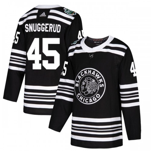 Adidas Chicago Blackhawks 45 Luc Snuggerud Authentic Black 2019 Winter Classic Men's NHL Jersey