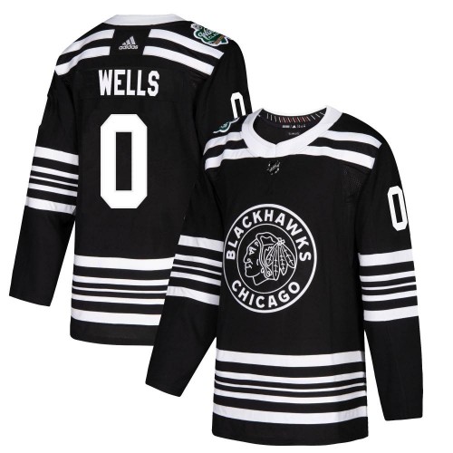 Adidas Chicago Blackhawks 0 Dylan Wells Authentic Black 2019 Winter Classic Men's NHL Jersey