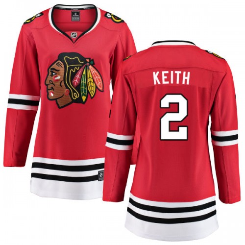 Fanatics Branded Chicago Blackhawks 2 Duncan Keith Red Home Breakaway Women's NHL Jersey
