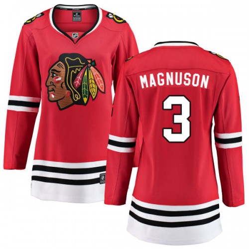 Fanatics Branded Chicago Blackhawks 3 Keith Magnuson Red Home Breakaway Women's NHL Jersey