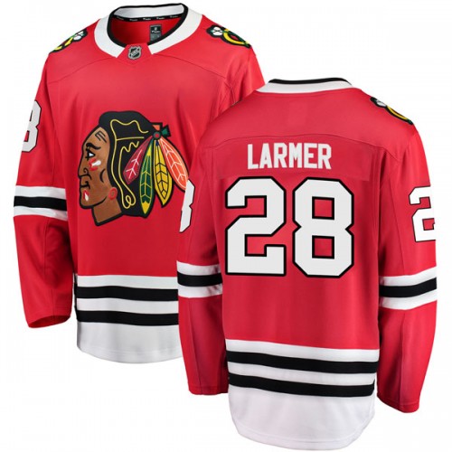 Fanatics Branded Chicago Blackhawks 28 Steve Larmer Red Breakaway Home Men's NHL Jersey