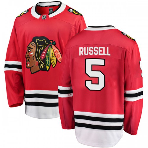 Fanatics Branded Chicago Blackhawks 5 Phil Russell Red Breakaway Home Men's NHL Jersey