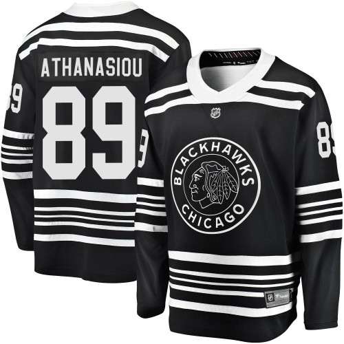 Fanatics Branded Chicago Blackhawks 89 Andreas Athanasiou Premier Black Breakaway Alternate 2019/20 Men's NHL Jersey