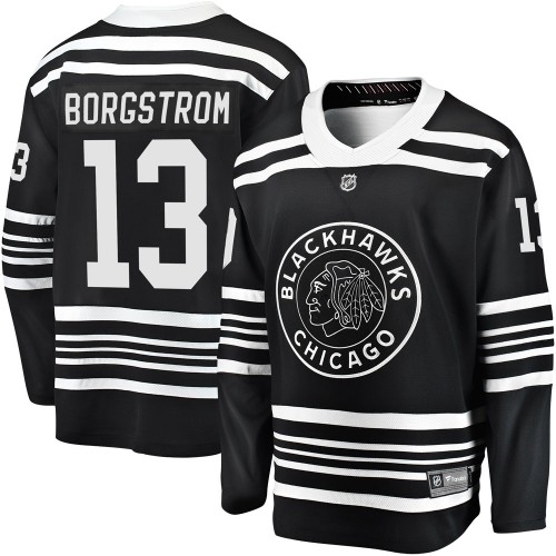 Fanatics Branded Chicago Blackhawks 13 Henrik Borgstrom Premier Black Breakaway Alternate 2019/20 Men's NHL Jersey