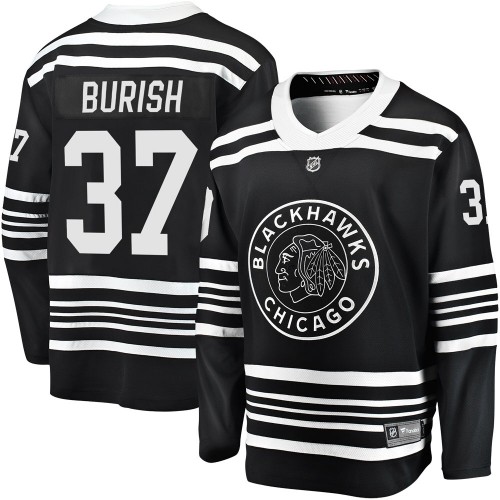 Fanatics Branded Chicago Blackhawks 37 Adam Burish Premier Black Breakaway Alternate 2019/20 Men's NHL Jersey