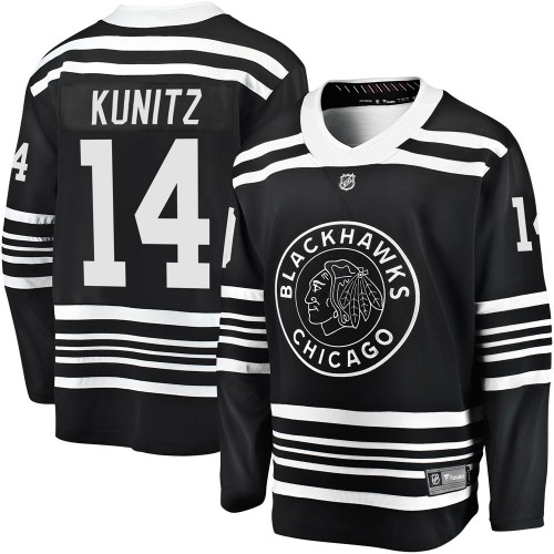 Fanatics Branded Chicago Blackhawks 14 Chris Kunitz Premier Black Breakaway Alternate 2019/20 Men's NHL Jersey