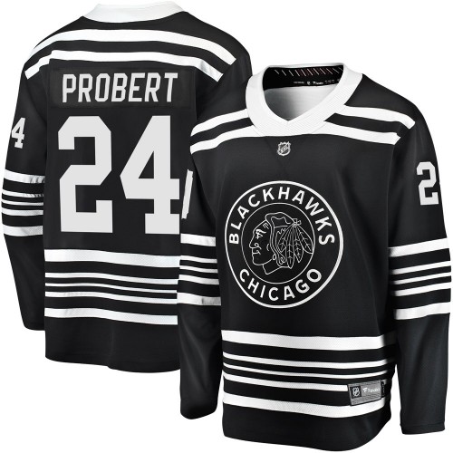 Fanatics Branded Chicago Blackhawks 24 Bob Probert Premier Black Breakaway Alternate 2019/20 Men's NHL Jersey